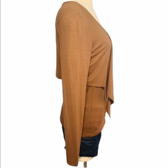 EUC INC Cardigan Set Brown Sequins Trim Petite Small - Picture 3 of 7